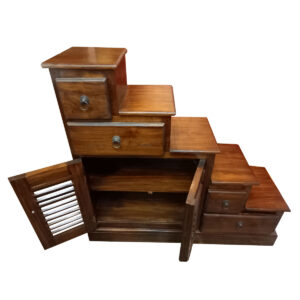 SCALETTA IN LEGNO DI TEAK CON ANTINE E CASSETTI