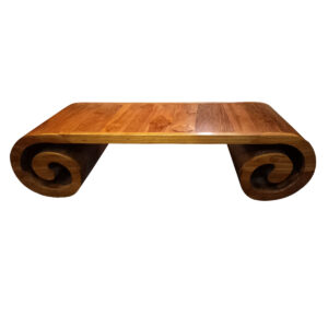 TAVOLINO BASSO IN LEGNO DI TEAK CON SPIRALI