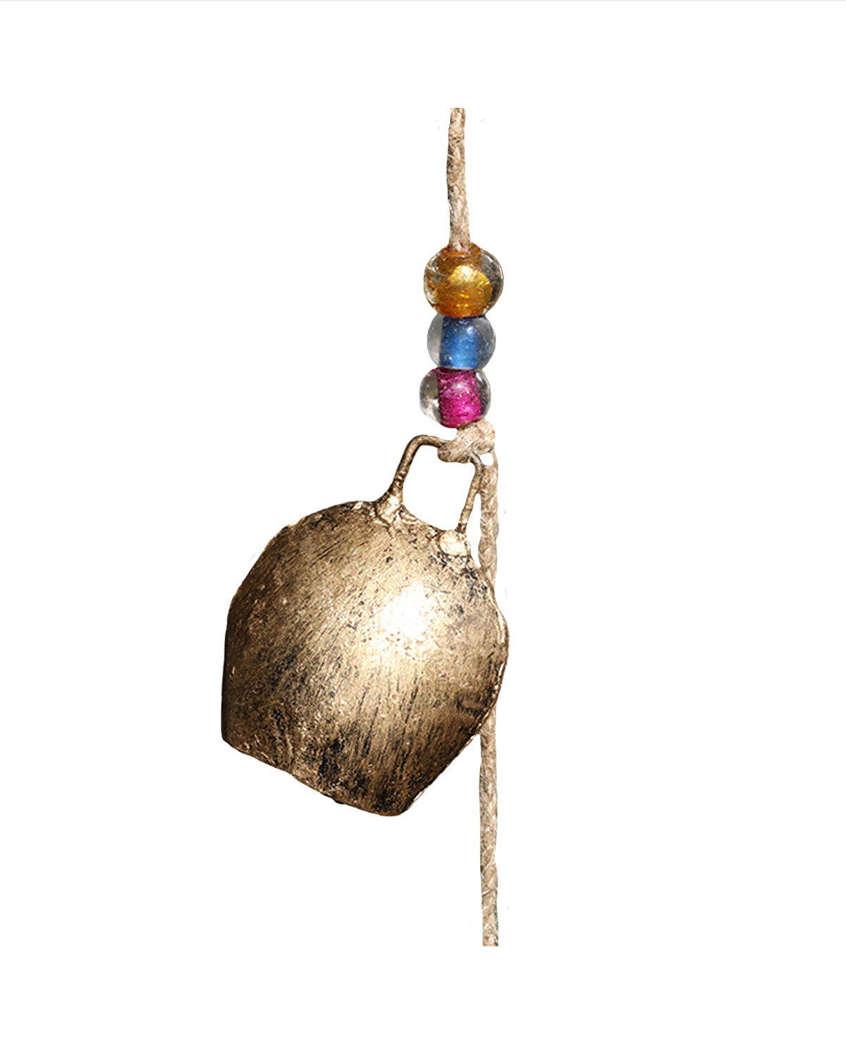 8465_1 CAMPANA DEL VENTO IN RAME ANTICHIZZATO CAMPANELLE PIATTE