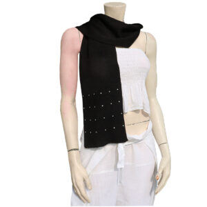 SCIARPA TINTA UNITA CON CRISTALLI  TIPO SWAROVSKI