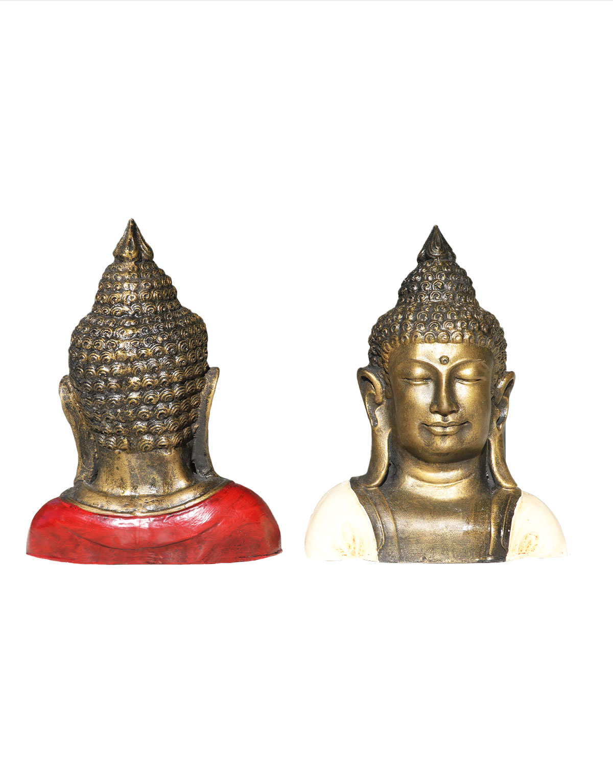 2691_2 STATUA IN RESINA DIPINTA BUDDHA TIBETANO MEZZO BUSTO CM 25