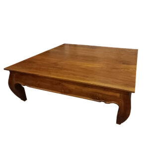 TAVOLO STILE OPIUM IN LEGNO DI TEAK  CHIARO QUADRATO