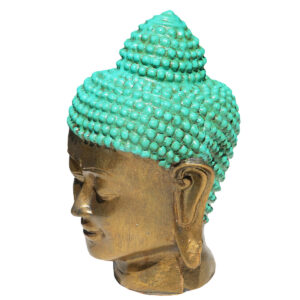 STATUA IN RESINA DIPINTA TESTA DEL BUDDHA CM 16