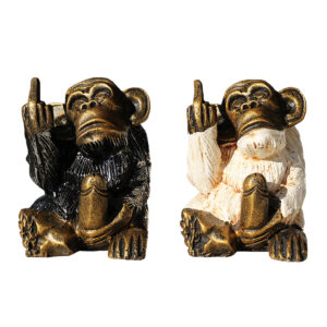 SCIMMIETTA SPIRITOSA IN RESINA DIPINTA