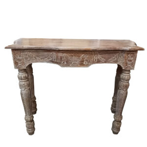 CONSOLLE DECAPATA IN LEGNO DI TEAK INTAGLIATA