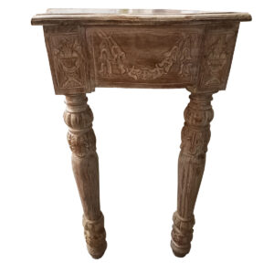 CONSOLLE DECAPATA IN LEGNO DI TEAK INTAGLIATA