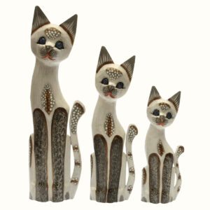 GATTI BIANCHI CON DECORI E OCCHI AZZURRI ( CM 60-80-1 M )