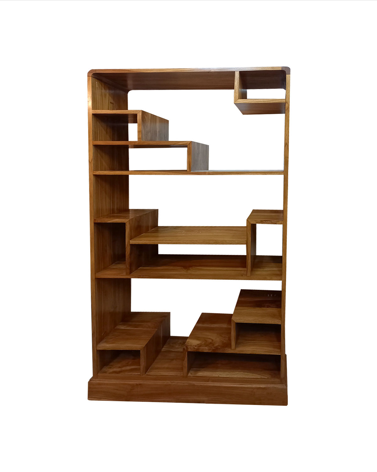 Libreria Moderna Giantex 119 Cm – Scaffale Geometrico In Legno Con 11 Ripiani Aperti E Kit Anti-Ribaltamento, Bianco