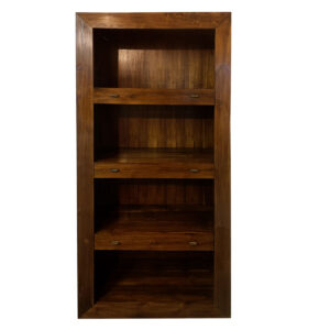 LIBRERIA MASSICCIA IN LEGNO DI  TEAK CON CASSETTI