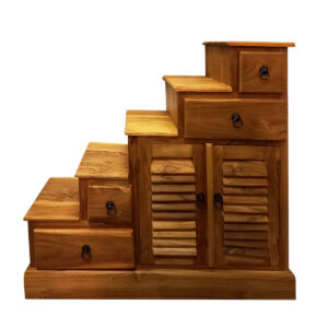 SCALETTA IN LEGNO DI TEAK CON ANTINE E CASSETTI