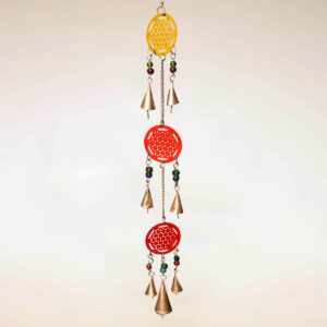 CAMPANA DEL VENTO IN RAME ANTICHIZZATO CASCATA DI MANDALA 7 CHAKRA