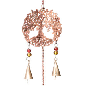 CAMPANA DEL VENTO IN RAME ANTICHIZZATO ALBERO DELLA VITA A CASCATA