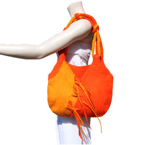 BORSA IN LANA COTTA GRANDE 2 COLORI CON INTRECCI