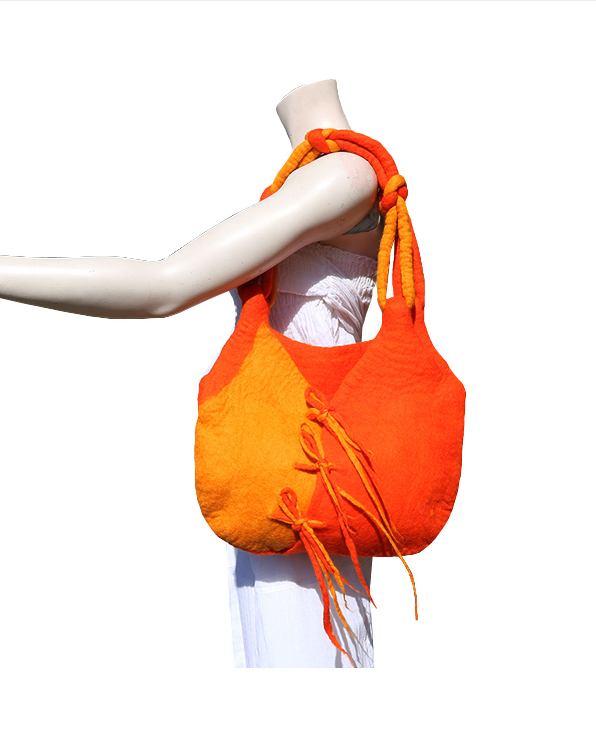 1773 BORSA IN LANA COTTA GRANDE 2 COLORI CON INTRECCI