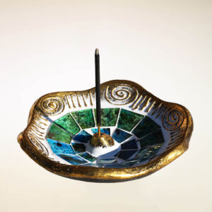 PORTAINCENSI IN TERRACOTTA CON SPECCHIETTI FIORE