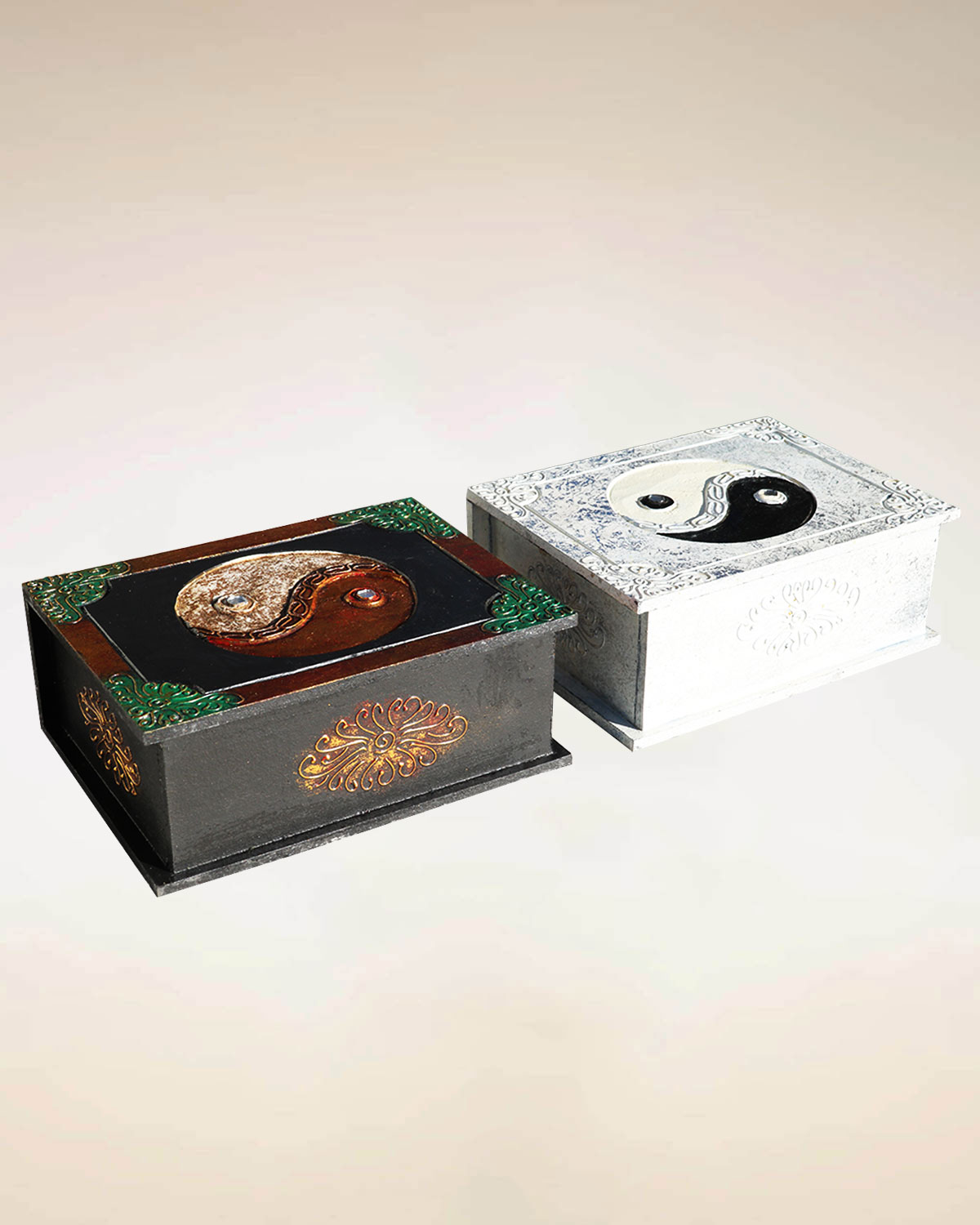 3775 SCATOLA COFANETTO CON TAO ORO O ARGENTO ( CM 25 X 18)