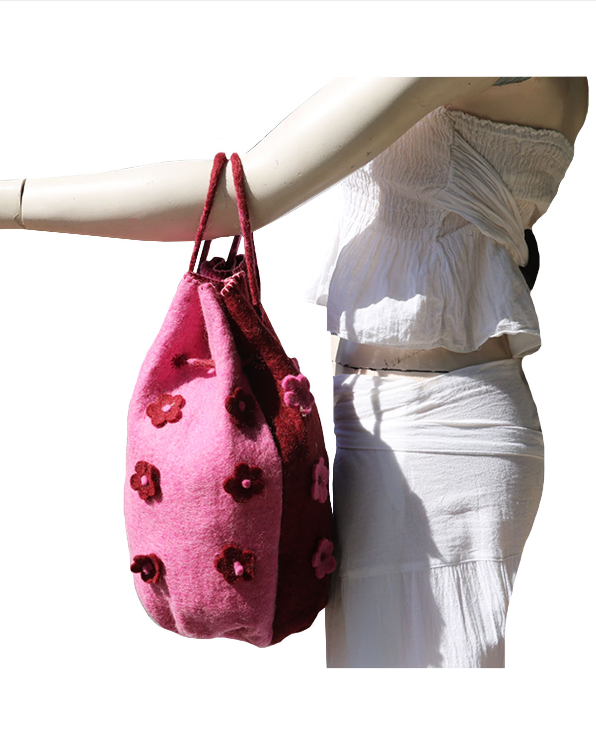 3912_1 SACCA IN LANA COTTA CON FIORI