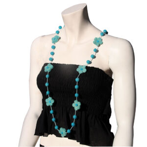 COLLANA IN LANA COTTA CON MARGHERITE UNA FILA