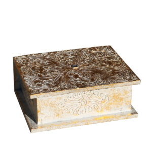 SCATOLA IN LEGNO CON DECORI ORIENTALI