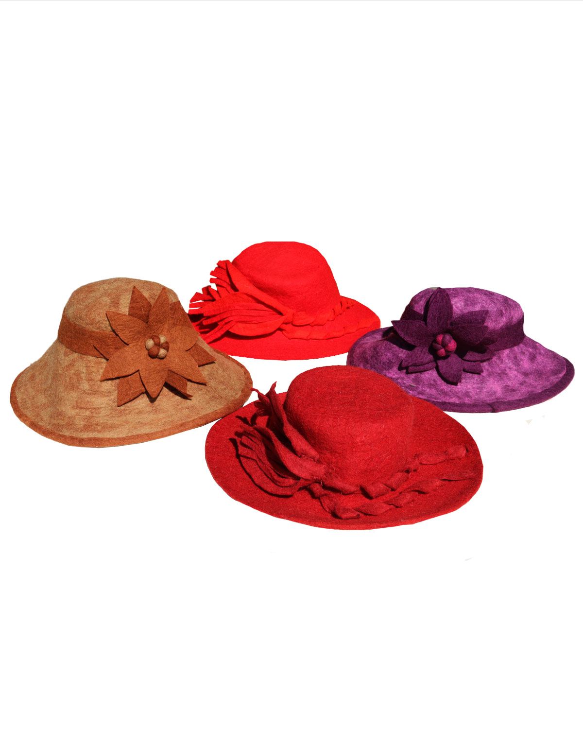 8472_2 CAPPELLO IN LANA COTTA CONTESSA CON FIORE