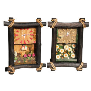 OROLOGI DA PARETE RETTANGOLARI IN LEGNO CON CORDA