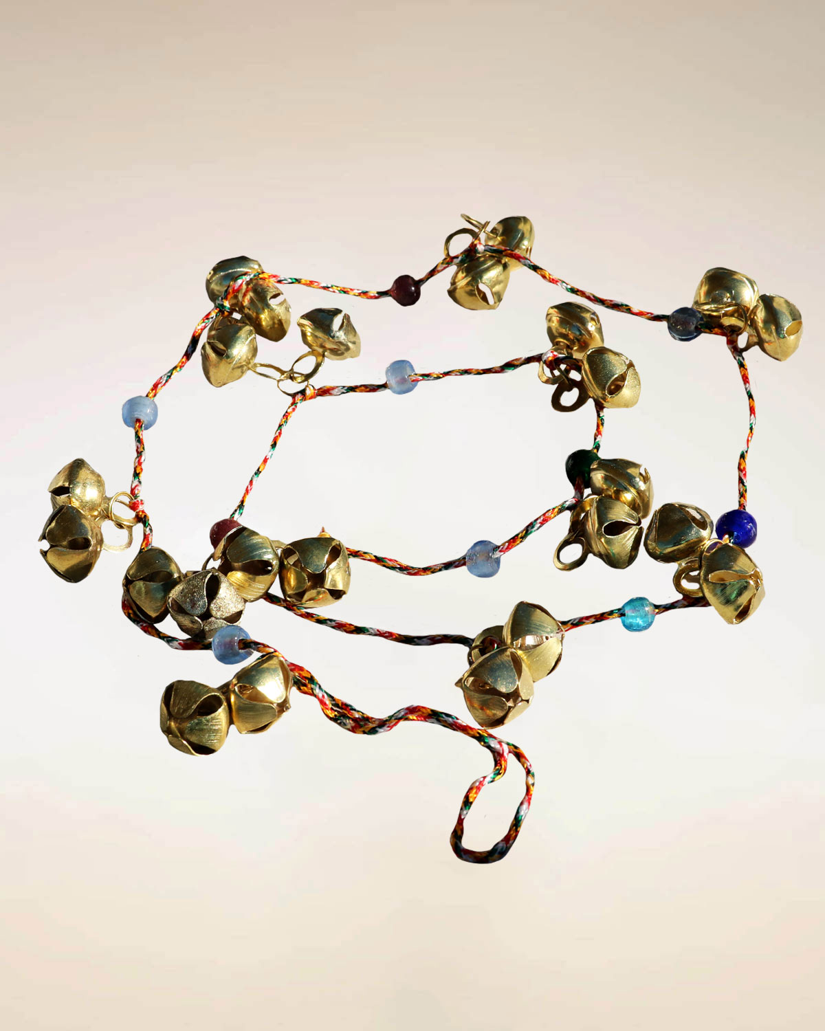 8511_2 CAMPANA DEL VENTO IN OTTONE CON 12 CAMPANELLI DOPPI