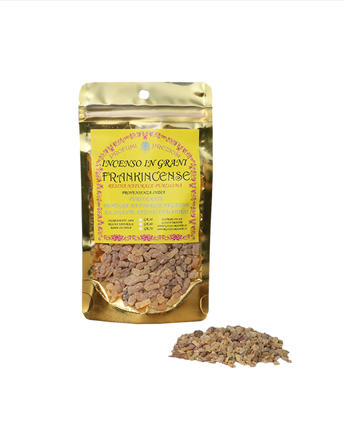 0506 INCENSO IN GRANI FRANKINCENSE LINEA PROFUMI PREZIOSI (gr.40)