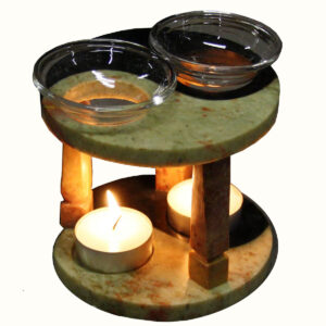 BRUCIAESSENZE IN MARMO TAO DUE PIATTINI