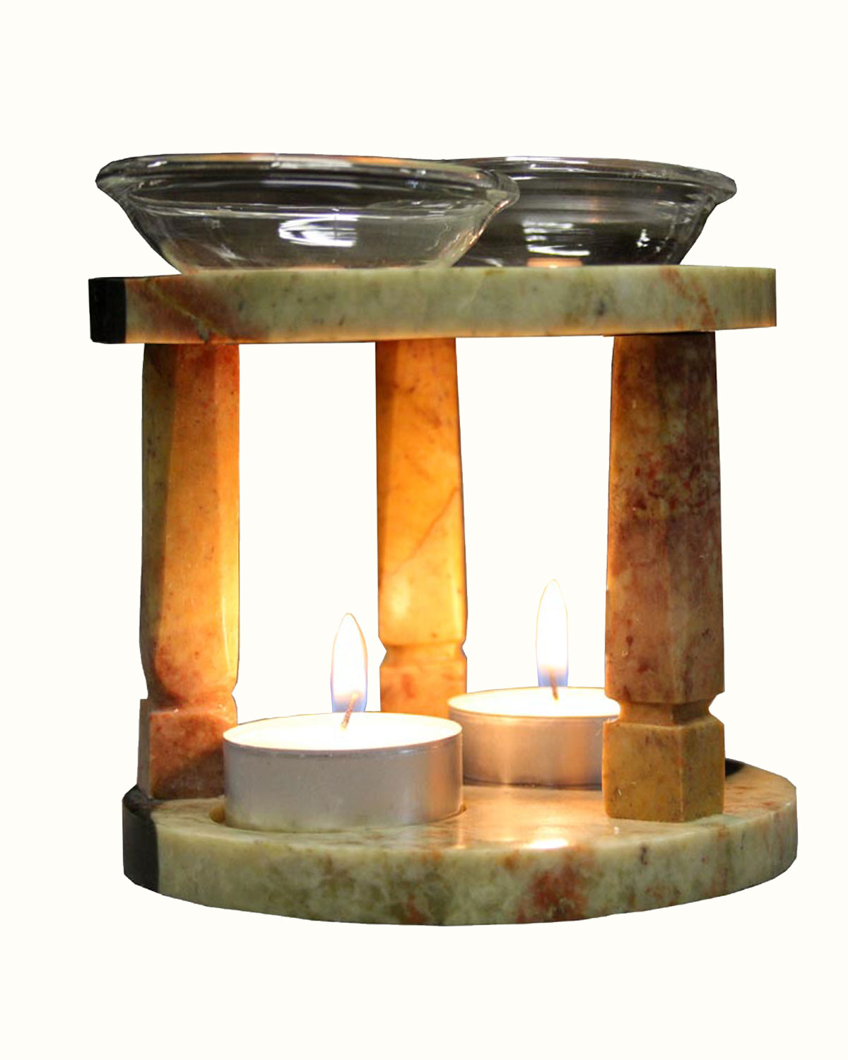 5141_1 BRUCIAESSENZE IN MARMO TAO DUE PIATTINI