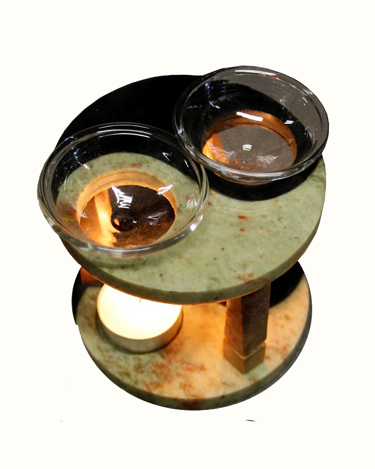 5141_2 BRUCIAESSENZE IN MARMO TAO DUE PIATTINI