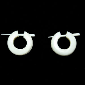 ORECCHINI CERCHIETTI BIANCHI IN OSSO (conf. 6 p. x 1,2 cm)