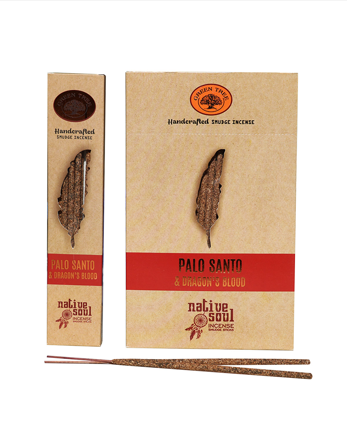 8520 INCENSI GREEN TREE NATIVE SOUL SMUDGE PALO SANTO & DRAGON'S BLOOD ( conf. 12 box x 15 gr. )