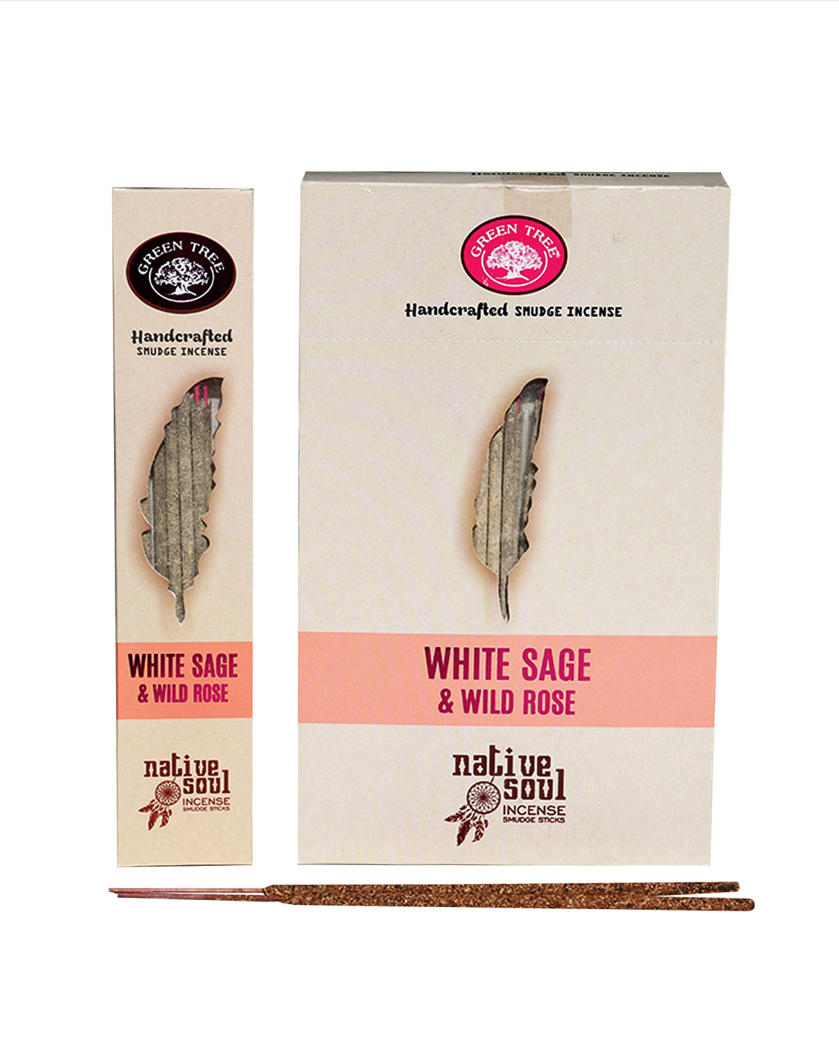 8522 INCENSI GREEN TREE NATIVE SOUL SMUDGE WHITE SAGE & WILD ROSE ( conf. 12 box x 15 gr. )