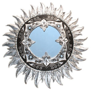 SPECCHIO CON RAGGI E PUNTE ORO O ARGENTO CM 80