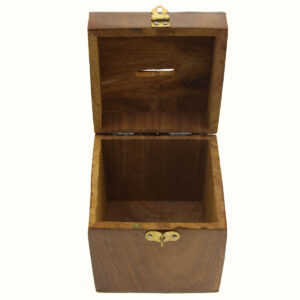 SALVADANAIO QUADRATO IN LEGNO E OTTONE