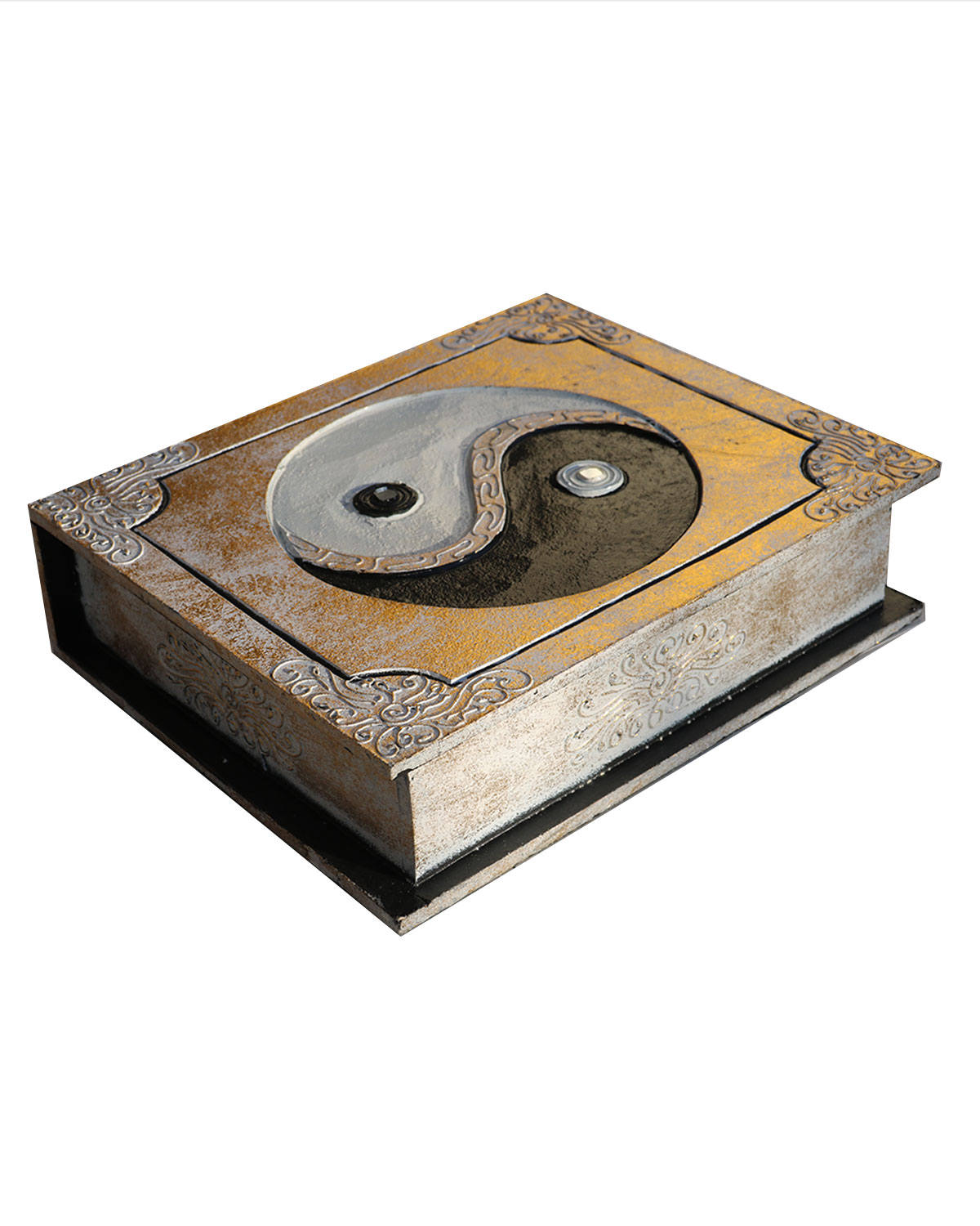 6992_1 SCATOLA IN LEGNO GIGANTE CON TAO ( CM 30 X 25 )