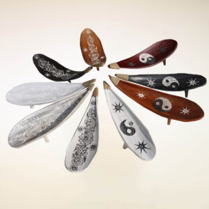 PORTAINCENSI  FOGLIA DI COCCO DECORATI