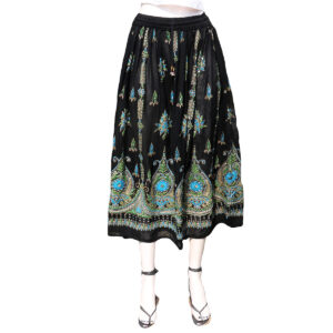 GONNA IN COTONE E BROCCATO BOLLYWOOD