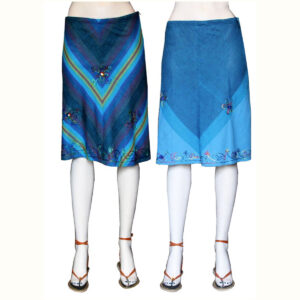 GONNA SARI COTTON O MULTICOLOR CON RICAMI E CULISSE 3/4