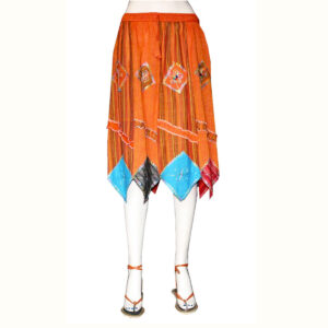 GONNA CORTA PATCHWORK A ROMBI CON PUNTE