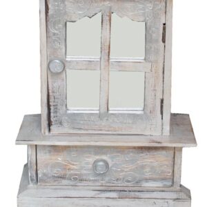 MOBILETTO PORTAGIOIE CON ANTA GRIGLIATA E  MOTIVI FLOREALI