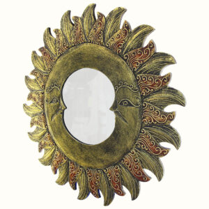 SPECCHIO DUE LUNE ORO E BRONZO CM 50