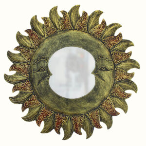 SPECCHIO DUE LUNE ORO E BRONZO CM 80