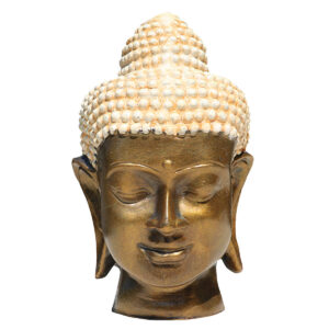 TESTA DEL BUDDHA IN RESINA DIPINTA