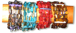 BRACCIALETTI IN MADREPERLA THAI QUADRUPLI RIGIDI