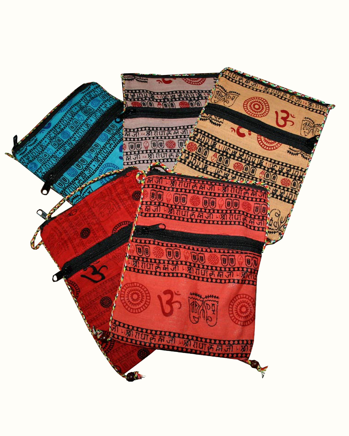 5407_2 BORSETTINA PORTADOCUMENTI CON MANTRA HINDU' E OM