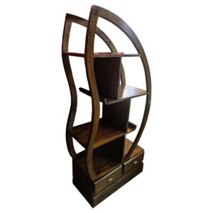 LIBRERIA MEZZA FOGLIA IN TEAK MASSELLO